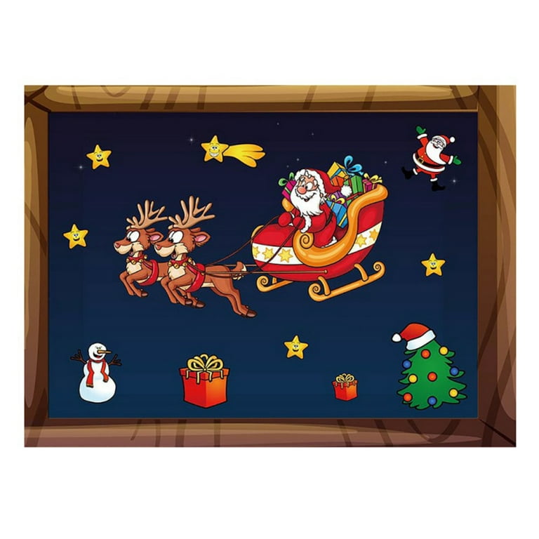 Details about   Santa Claus Christmas Sticker Ornament Diy Animal Posters Fashion Stair Case SH